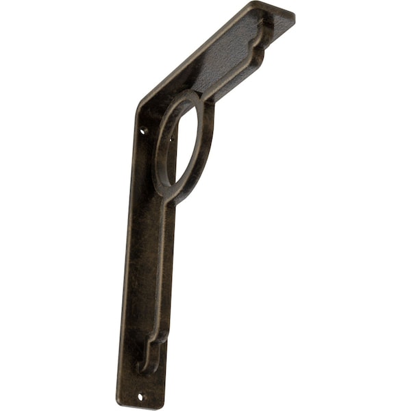 Ekena Millwork Maria Wrought Iron Bracket, (Single center brace), Antiqued Pale Gold 1 1/2"W x 5 1/2"D x 8"H BKTM01X05X08SMAAPG - main